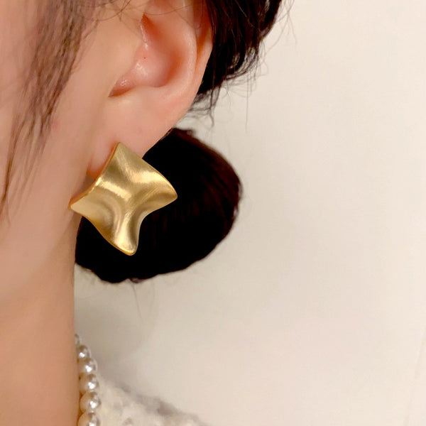 14K Gold Plated Brushed Earrings