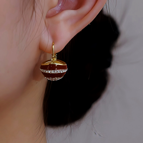 14K Gold Plated Diamond Basket Earrings