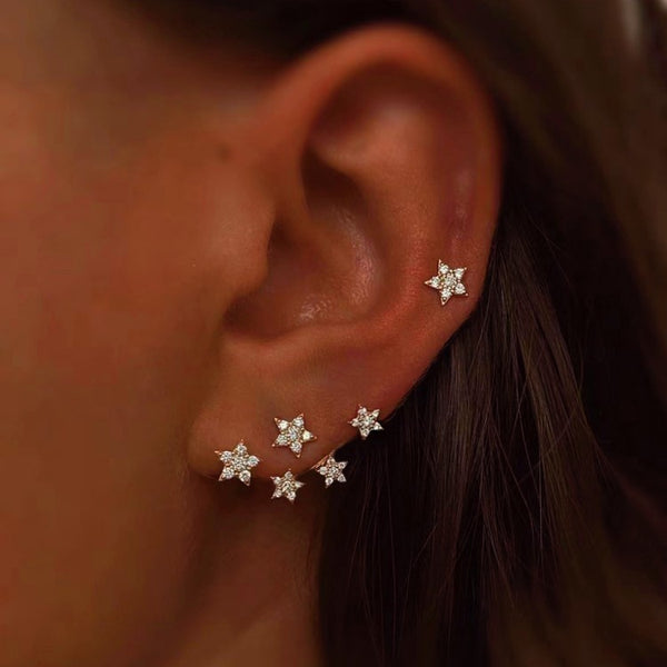 Sterling Silver Exquisite Star Earrings