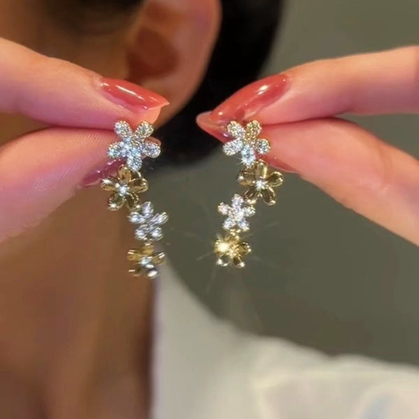 14K Gold-plated Flower Earrings