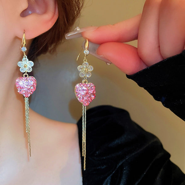 14K Gold-plated Flower Love Earrings