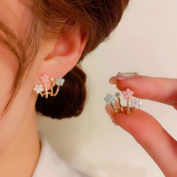 14K Gold-plated Flower Stud Earrings