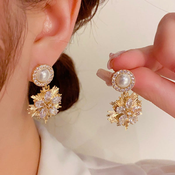 14K Gold-plated Sparkling Firework Earrings