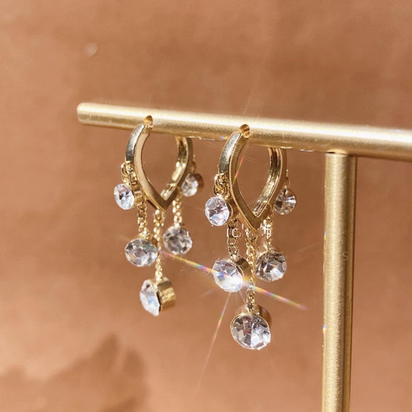 14K Gold-plated Rhinestone Earrings