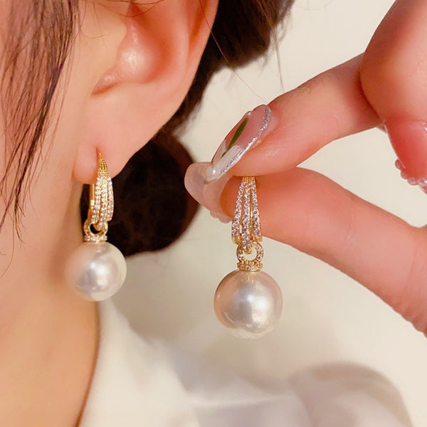 14K Gold-plated Trendy Pearl Earrings