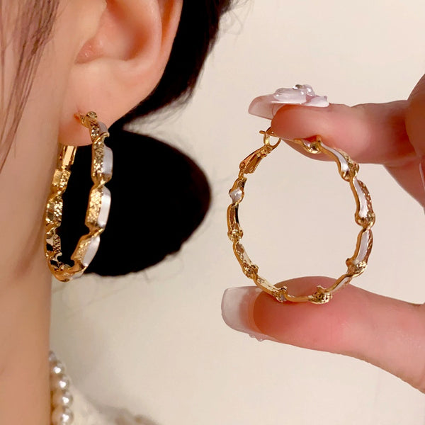 14K Gold Plated Twisted Hoop Earrings