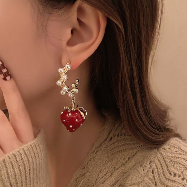 14K Gold-plated Strawberry Earrings