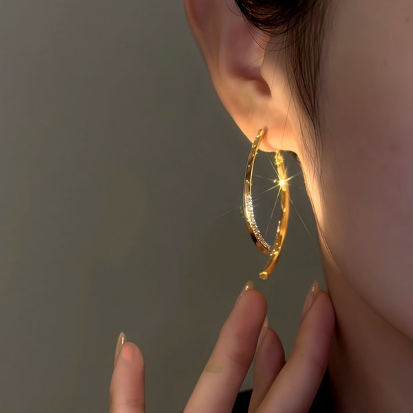 14K Gold-plated Cross Elegant Earrings