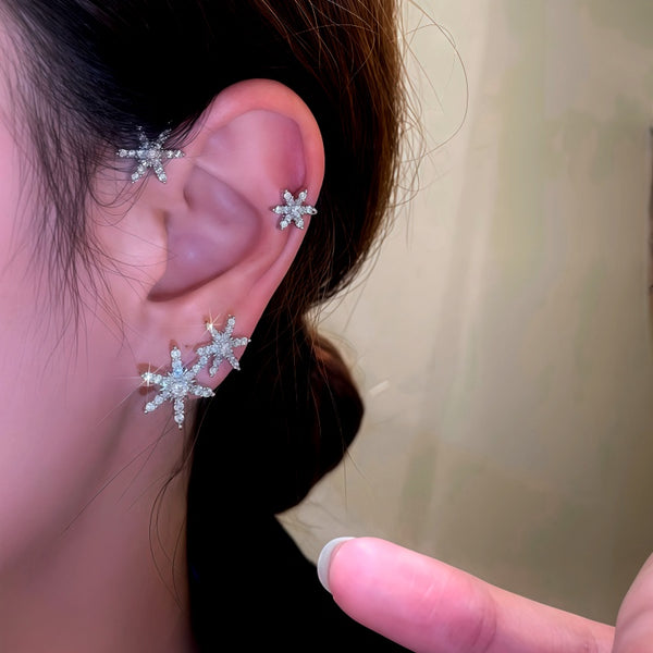 14k Gold-Plated Christmas Snowflake Ear Cuff ( 1 PCS )