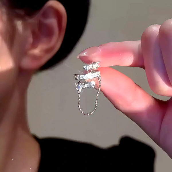 14k Gold-Plated Double-Layer Ear Bone Clip ( 1 Pair )