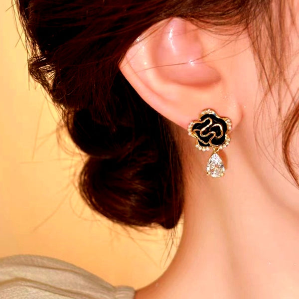 14k Gold-Plated Elegant Camellia Stud Earrings