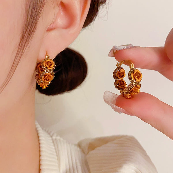 14k Gold-plated Vintage Rose Earrings