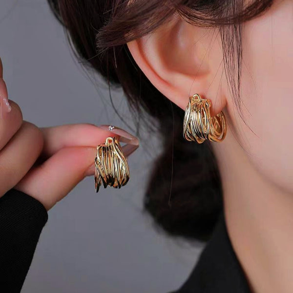 18K Gold-Plated C-Shaped Earrings
