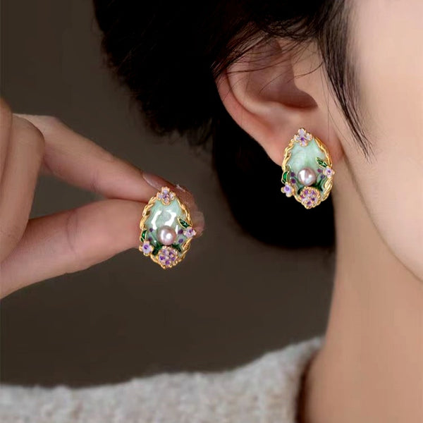 18K Gold-Plated Garden Pearl Earrings