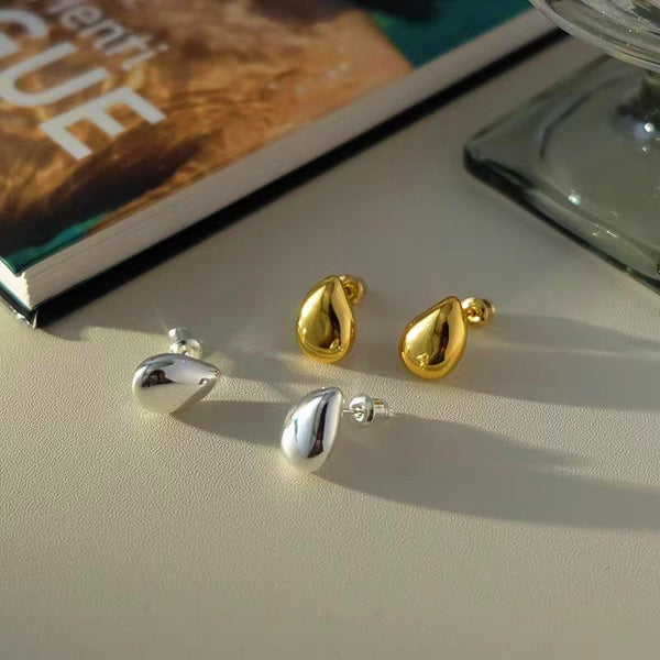 18K Gold-Plated Water Drop Stud Earrings