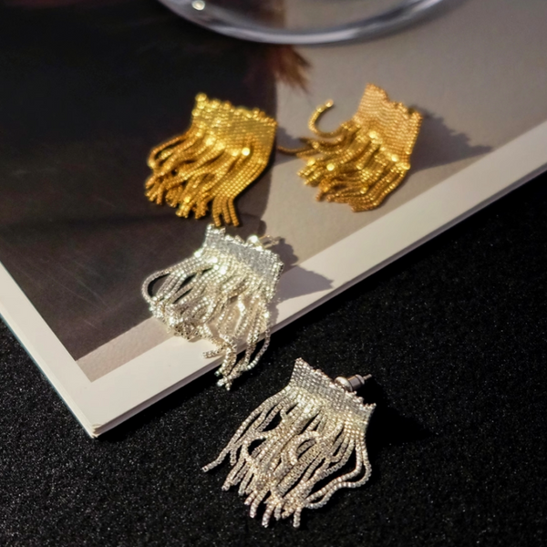 18K Gold-Plated Waterfall Tassel Earriings