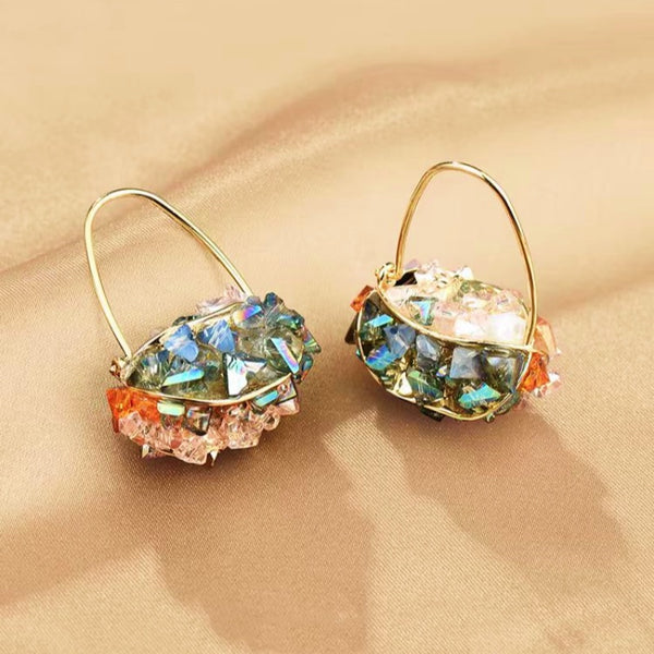 18K Gold-plated Crystal Bag Earrings