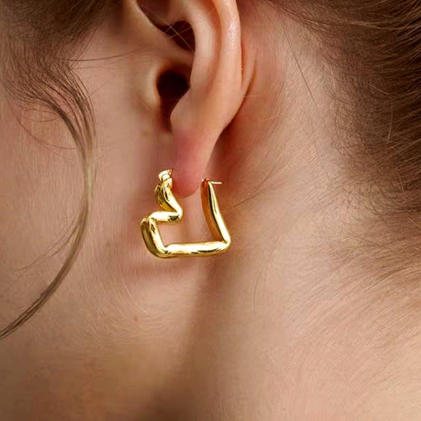 18K Gold-plated Heart-Design Earrings