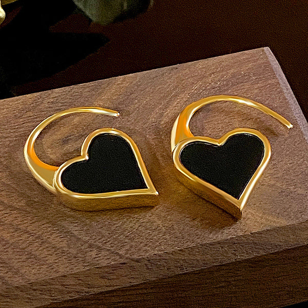 18K Gold-plated Heart-Design Earrings