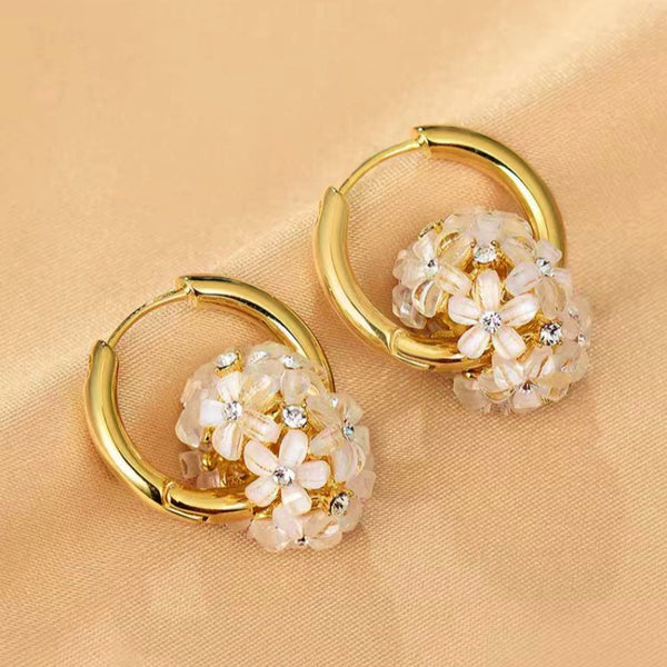 18K Gold-plated Hydrangea Flower Earrings