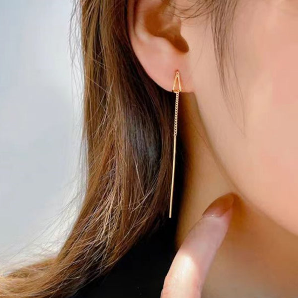 18K Gold Plated Water Drop Threader Earrings