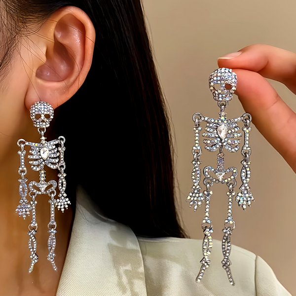 Halloween 14K Gold-Plated Skull Earrings