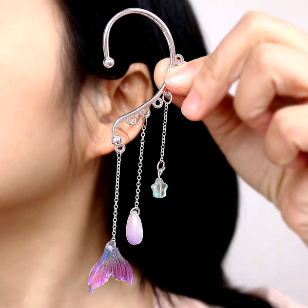 Mermaid Fish Tail Tassel Ear Cuffs