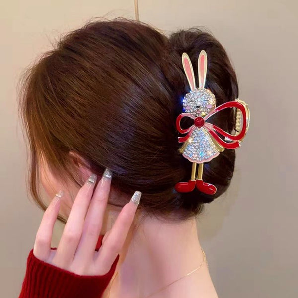 Rhinestone Cute Rabbit Hair Clips