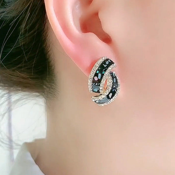 Silver Post Double C Earrings