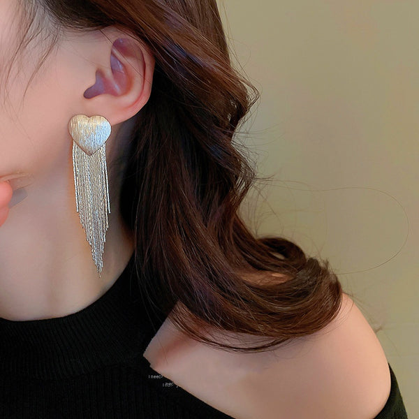 Silver Post Heart-Design Earrings