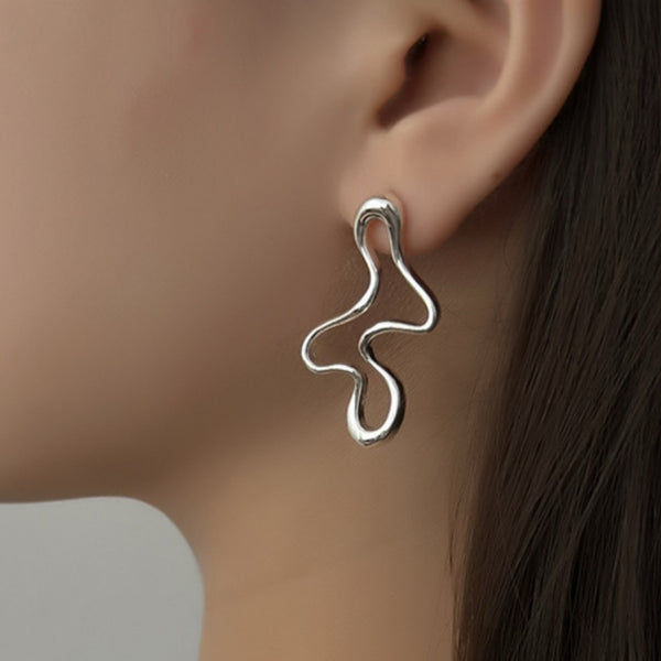 Silver Post Irregular Earrings