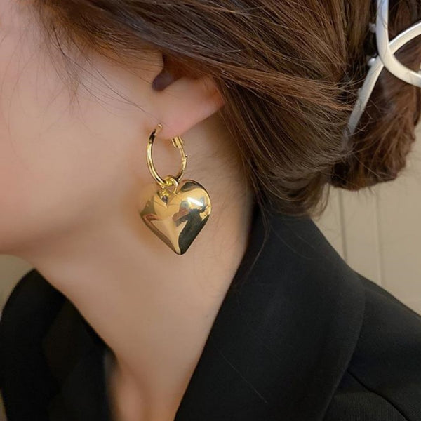 Silver Post Luxury Heart Earrings