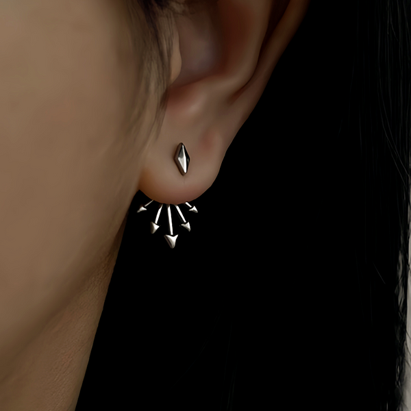 Silver Post Rivet Jacket Earrings