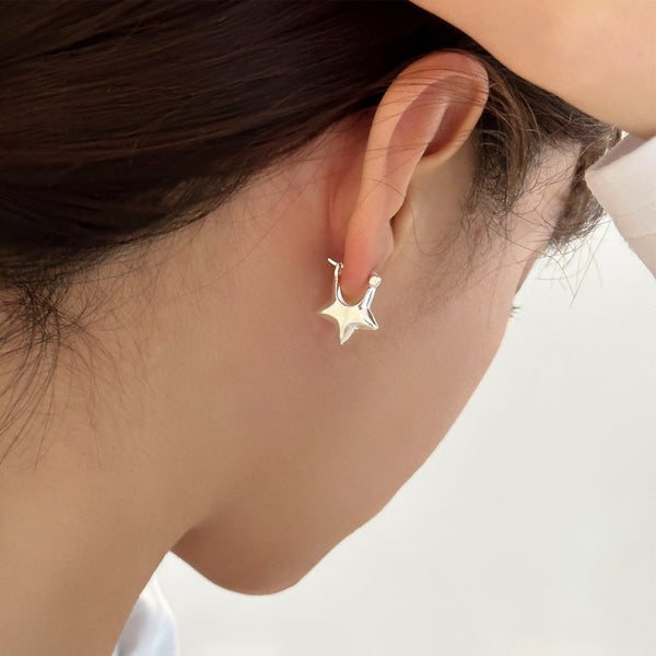 Silver Post Star Earrings