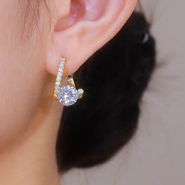 Silver Post Zircon Earrings
