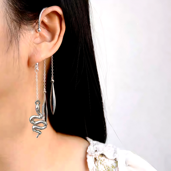 Snake Tassel Ear Cuffs