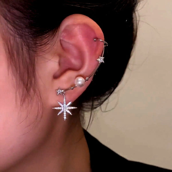 Star And Pearl Elegant Ear Cuffs ( 1 PCS )