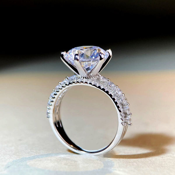 Sterling Silver 5 Carat Moissanite Rings