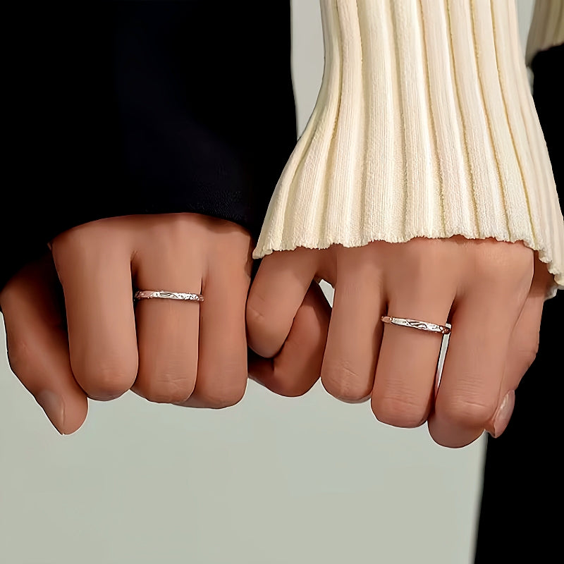 Magazinepapersilver Ring Sterling Silver Adjustable Candy Paper Couple Rings – Ella18