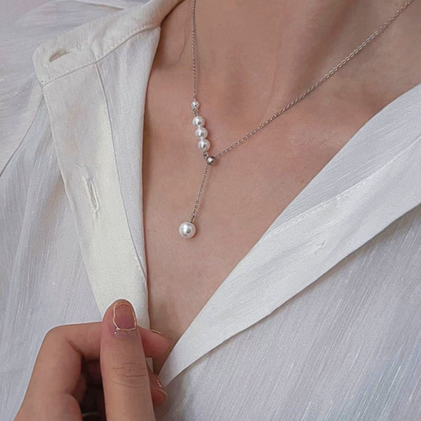 Sterling Silver Artificial Pearl Necklaces
