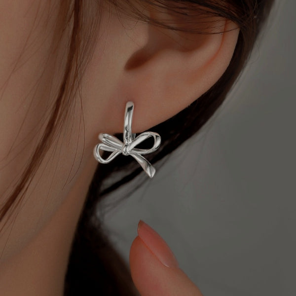 Sterling Silver Bow Earrings