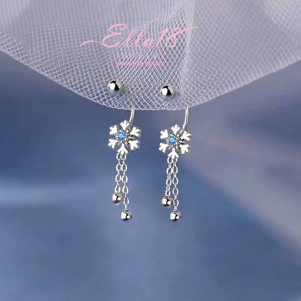 Sterling Silver Christmas Screw Jacket Earrings