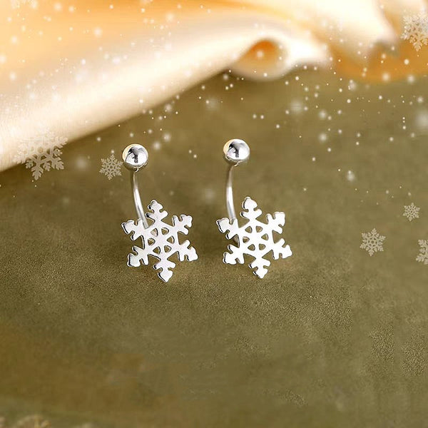 Sterling Silver Christmas Snowflake Earrings