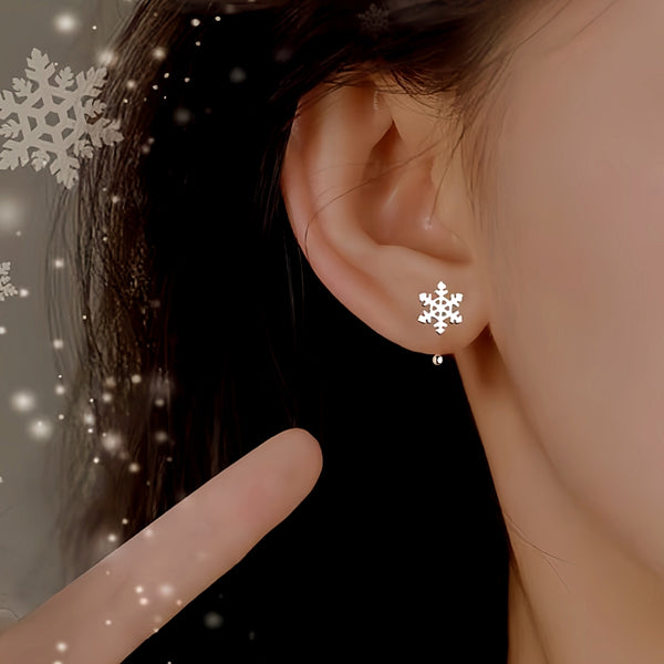 Sterling Silver Christmas Snowflake Earrings