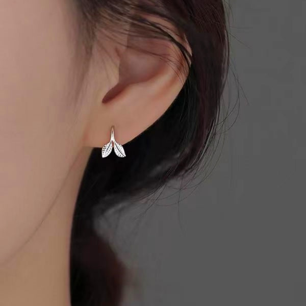 Sterling Silver Cute Leaf Sprouting Earrings