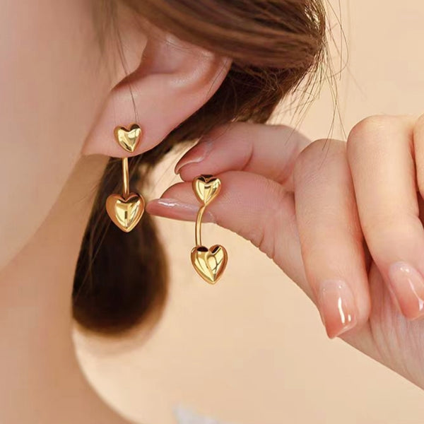 Sterling Silver Elegant Heart-Design Earrings