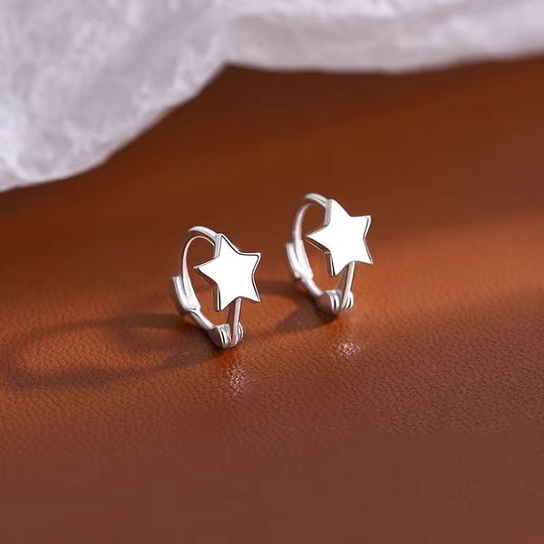 Sterling Silver Elegant Star Earrings