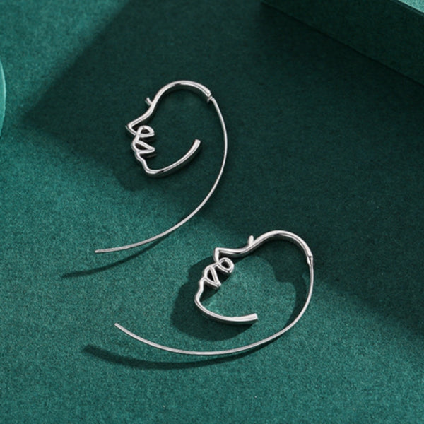 Sterling Silver Face Threader Earrings