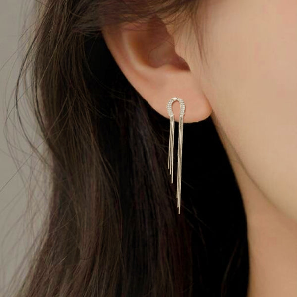 Sterling Silver Geometric Tassel Earrings