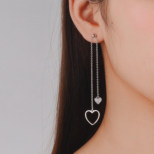 Sterling Silver Heart-Design Earrings